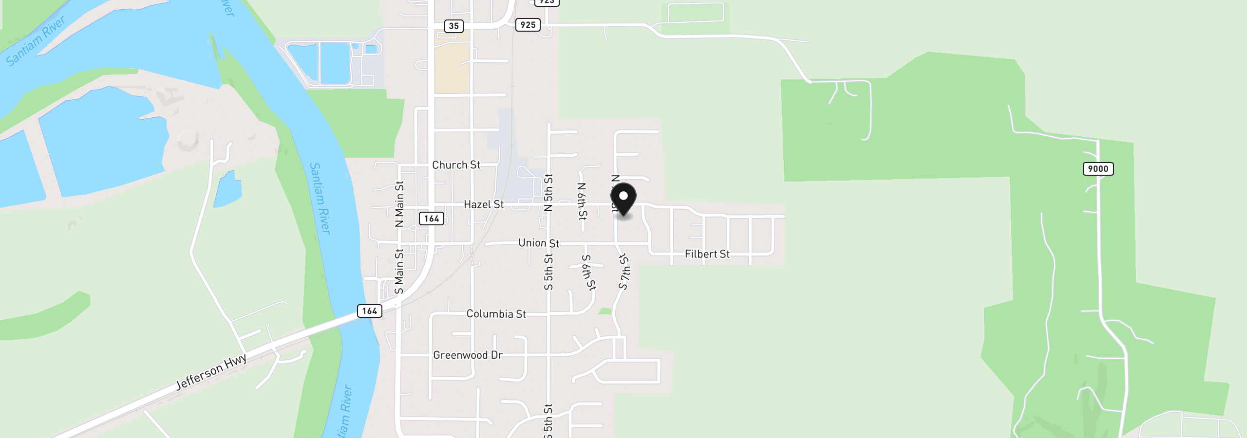 Map showing the location of 161 N 7th St, Jefferson, OR 97352