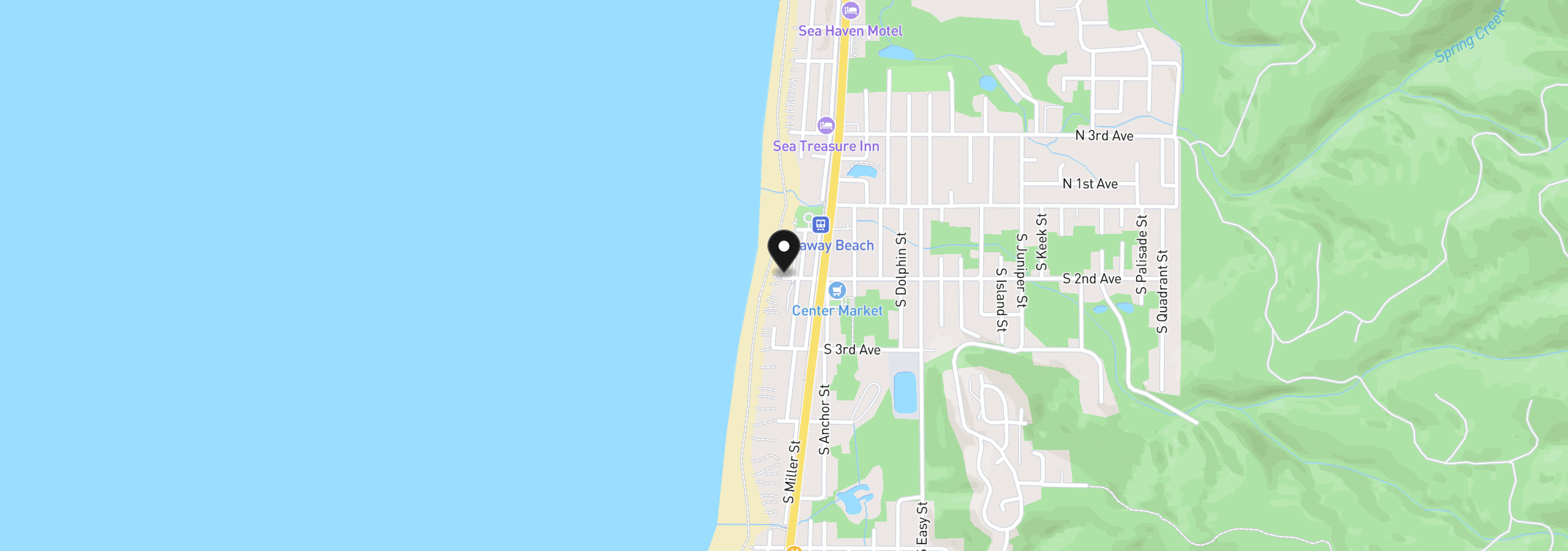 Map showing the location of 137 S Pacific St 9, Rockaway Beach, OR 97136