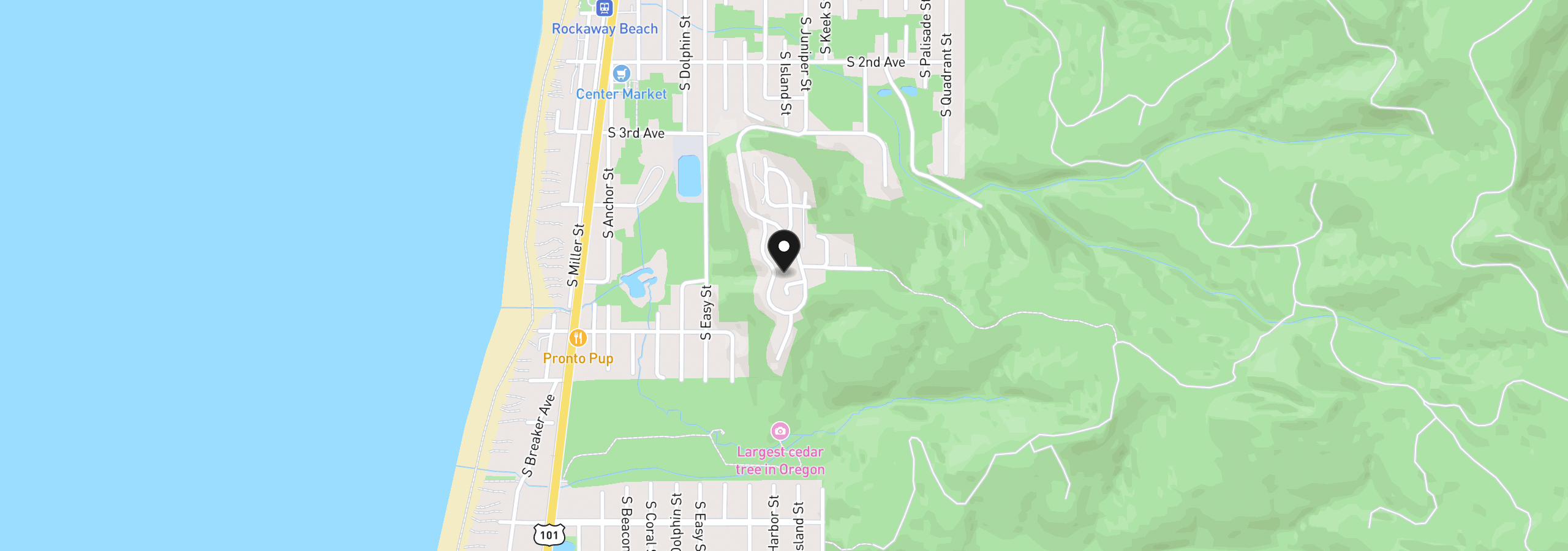 Map showing the location of 503 Kesterson Ct, Rockaway Beach, OR 97136