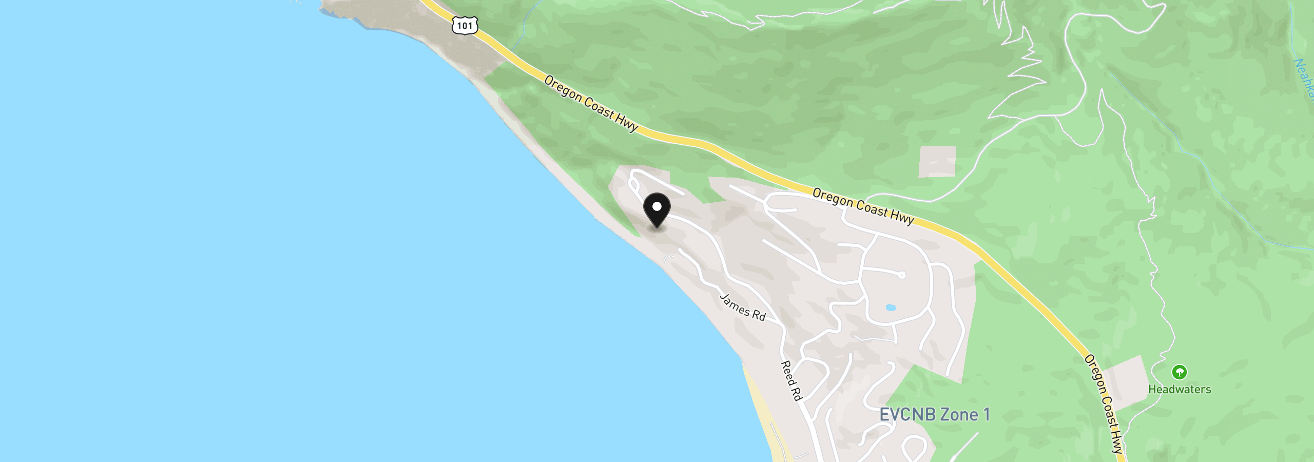 Map showing the location of 38550 Beulah Reed Rd, Manzanita, OR 97130