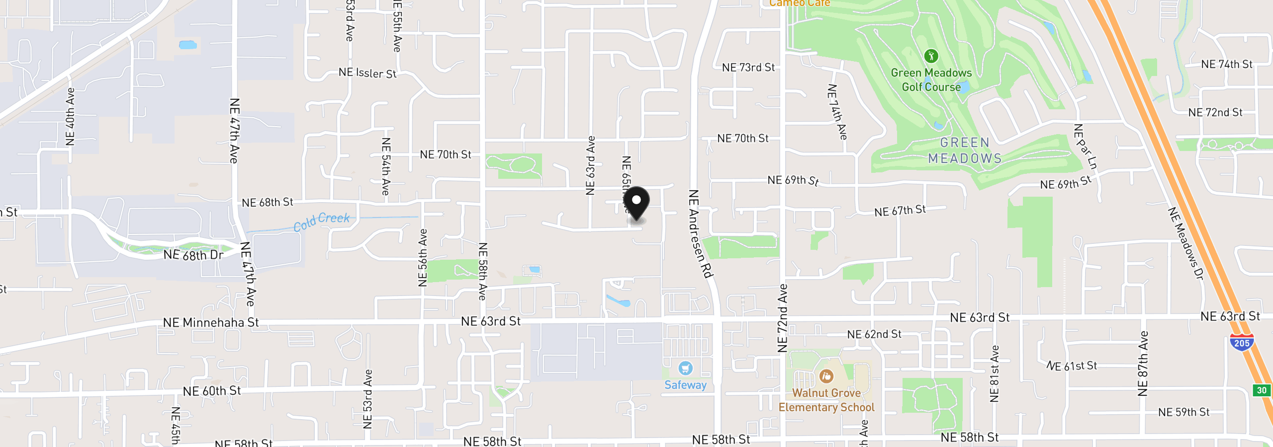 Map showing the location of 6506 NE 67th St, Vancouver, Wa 98661