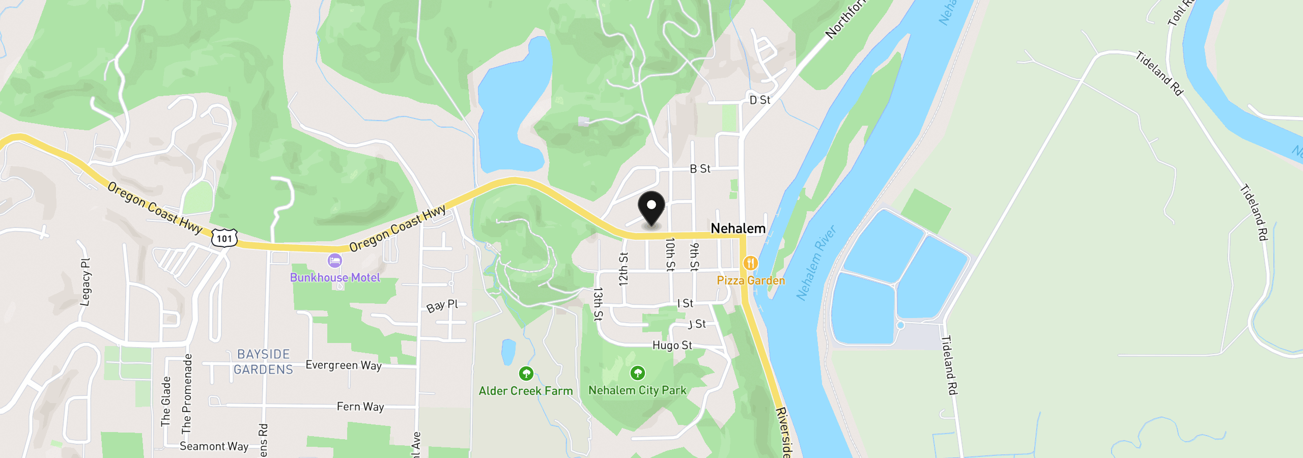 Map showing the location of 12710 N Hwy 101, Nehalem, OR 97131