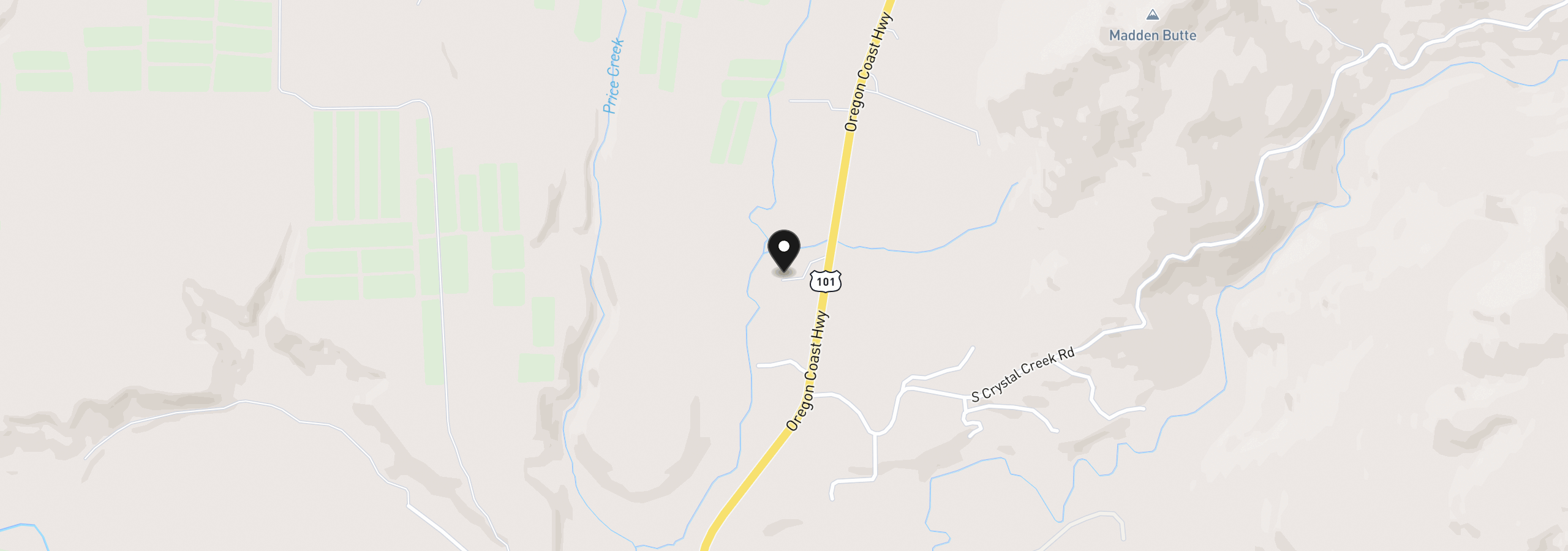 Map showing the location of 45088 Hwy 101, Sixes, OR 97476