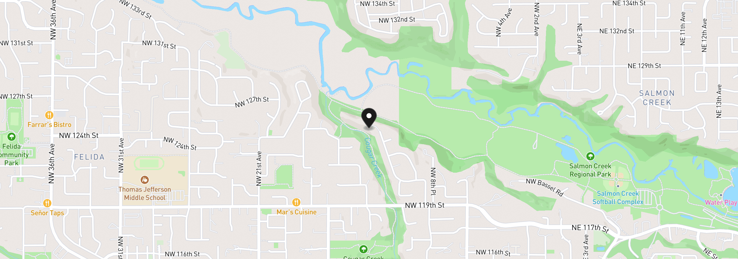 Map showing the location of 12410 NW 11th Ct, Vancouver, Wa 98685
