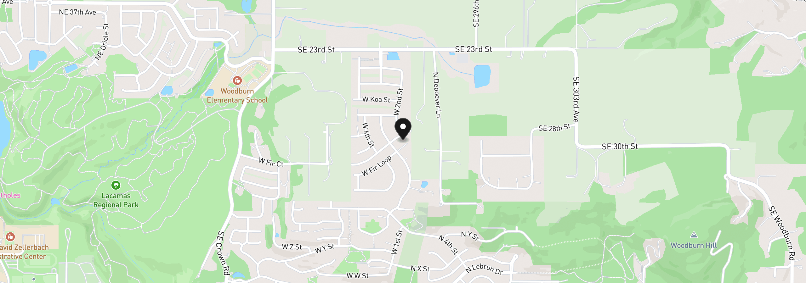 Map showing the location of 3408 W 2nd St Lot 179, Washougal, Wa 98671