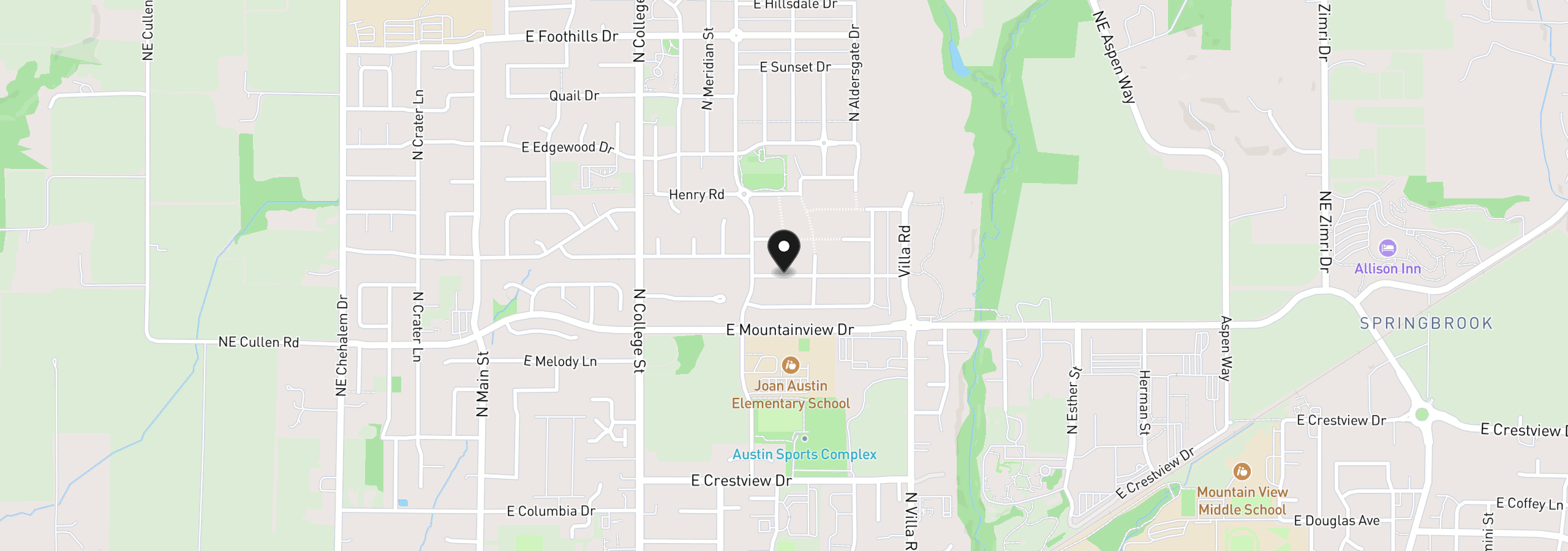 Map showing the location of 1212 E Luna St, Newberg, OR 97132