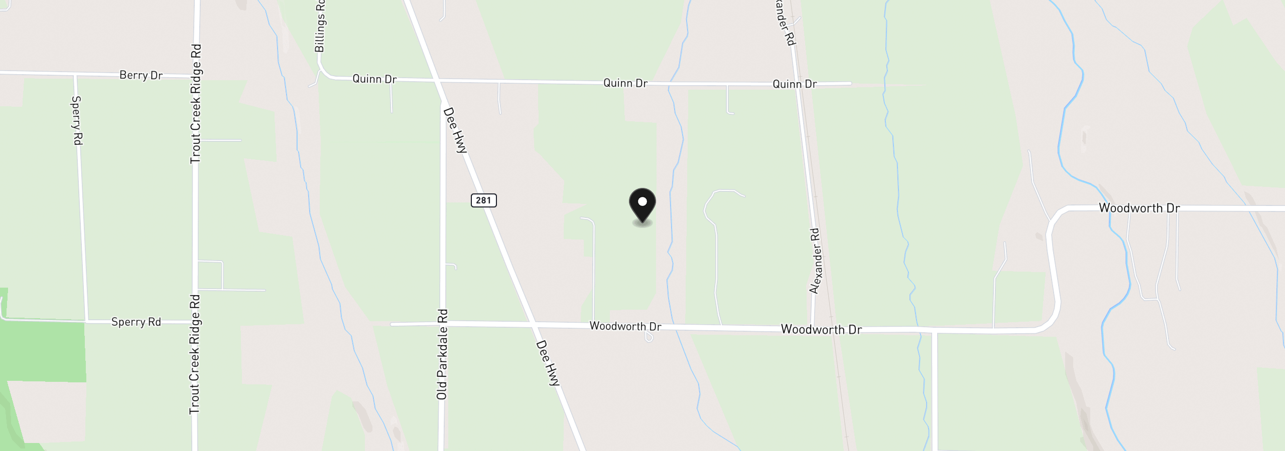 Map showing the location of 5102 Woodworth Dr, Mt Hood Prkdl, OR 97041