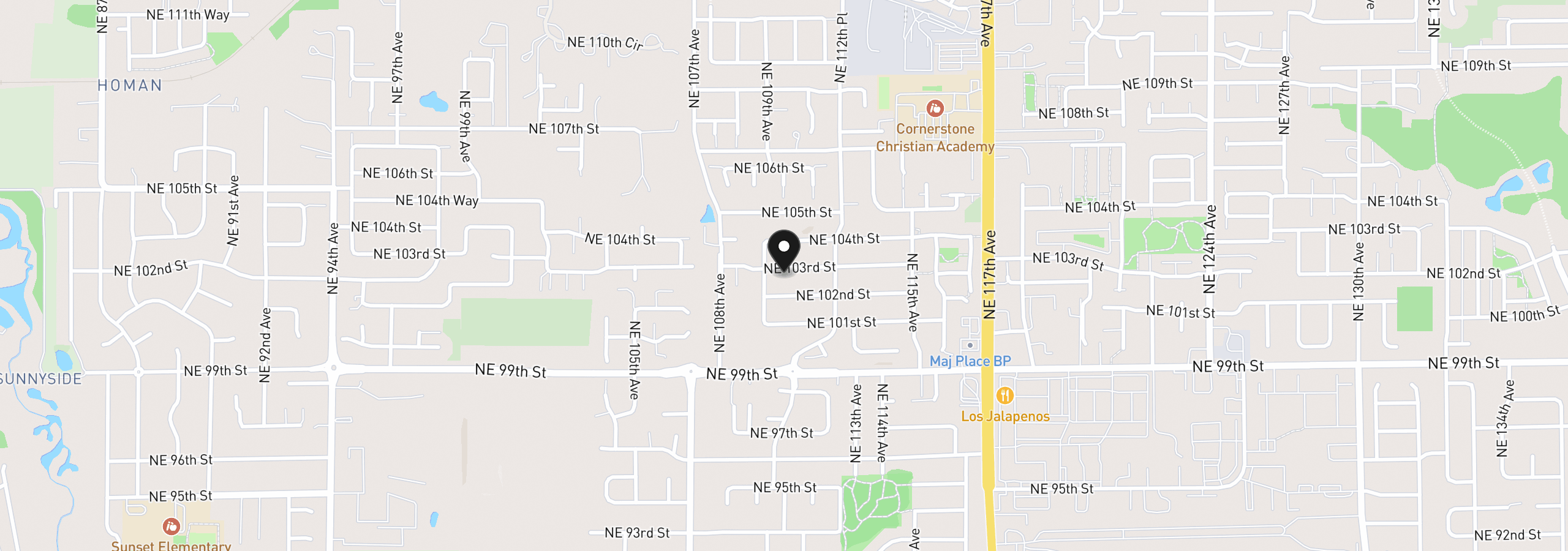 Map showing the location of 10915 NE 103rd St, Vancouver, Wa 98662