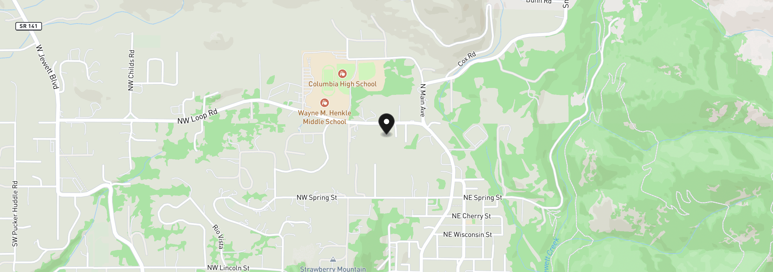 Map showing the location of 145 Loop Rd, White Salmon, Wa 98672