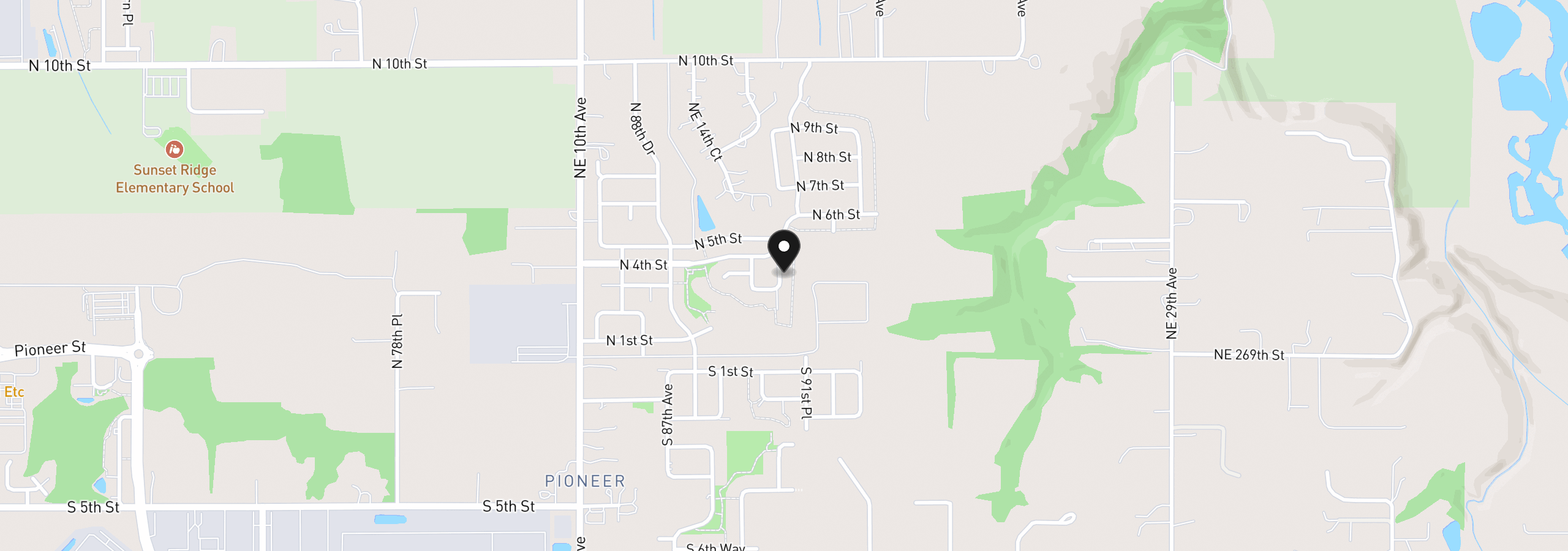 Map showing the location of 206 N 89th Loop, Ridgefield, Wa 98642