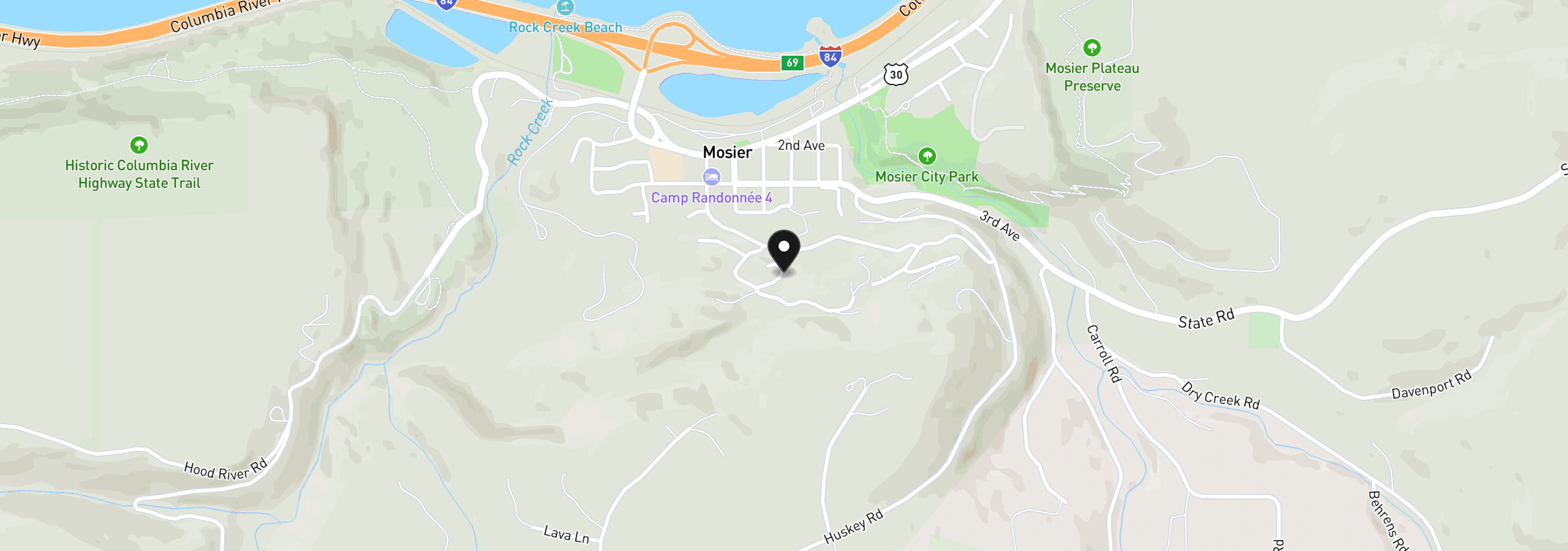 Map showing the location of Asher St 31, Mosier, OR 97040