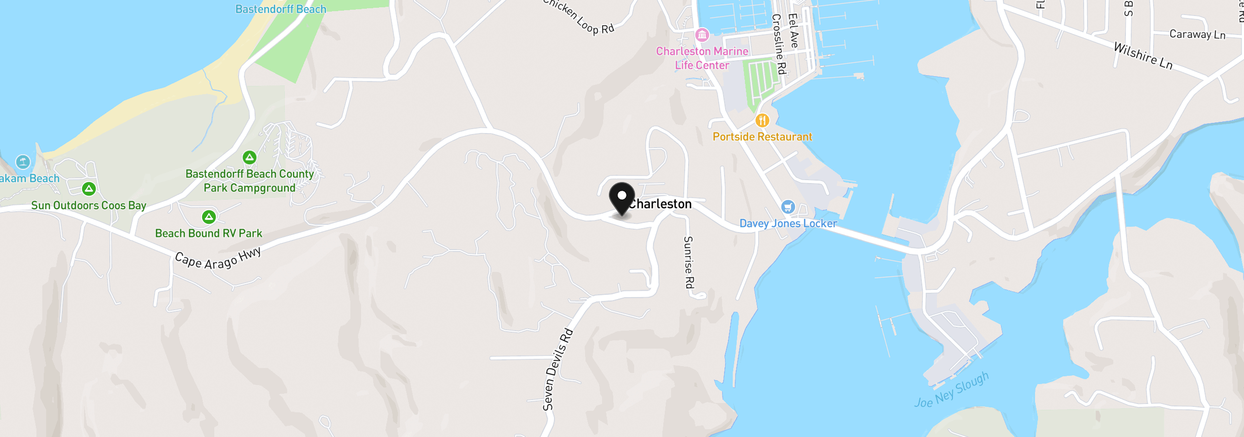 Map showing the location of 90221 Walker Ln, Coos Bay, OR 97420