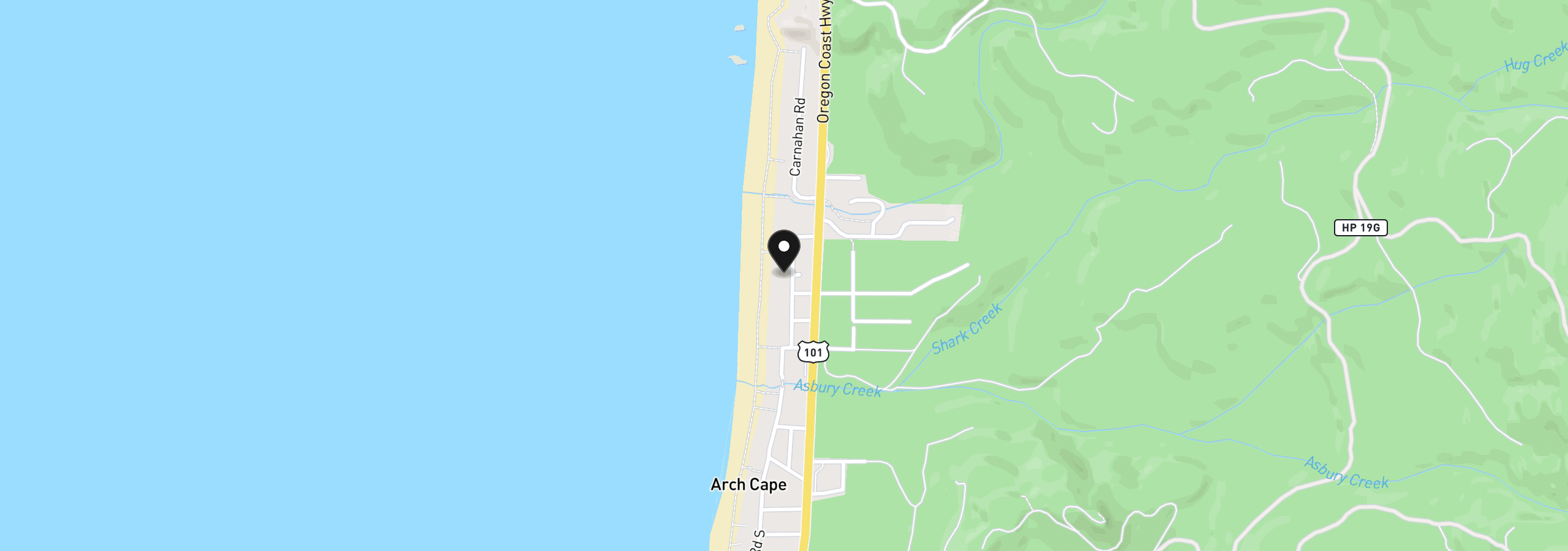 Map showing the location of 80316 Pacific Rd, Arch Cape, OR 97102