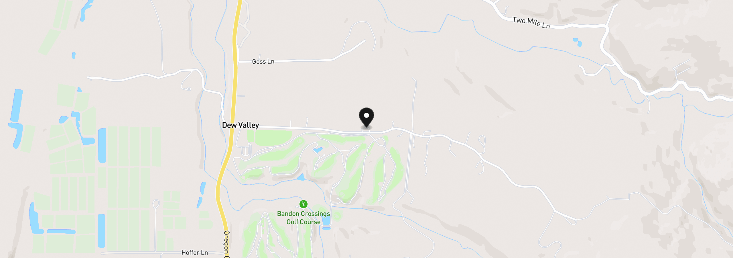 Map showing the location of 87787 Dew Valley Ln, Bandon, OR 97411