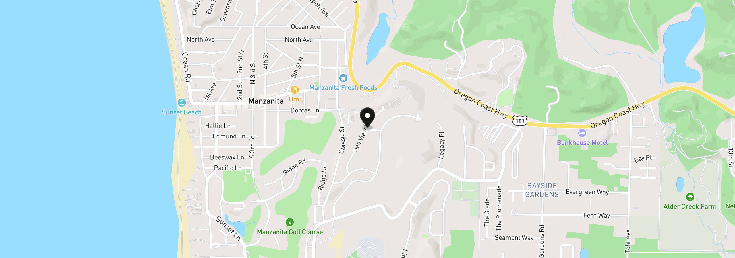 Map showing the location of 518 Sea View Dr Lt 27, Manzanita, OR 97130