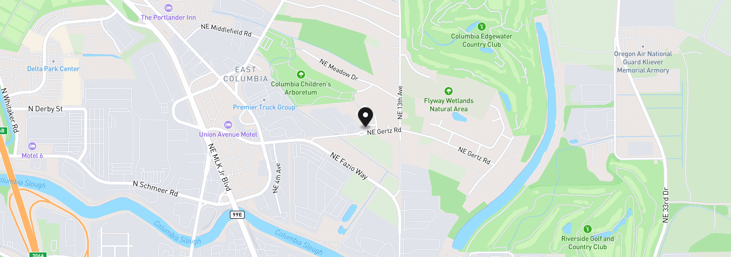 Map showing the location of 945 NE Lija Loop, Portland, OR 97211
