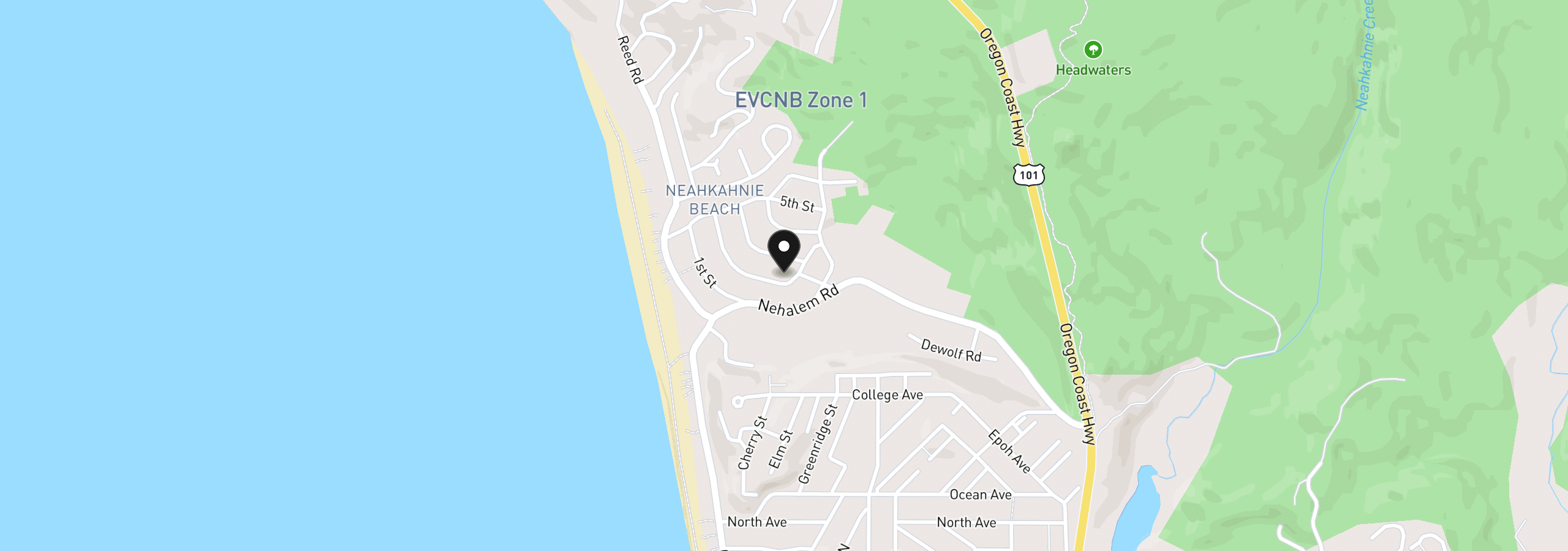 Map showing the location of 37255 Second St, Manzanita, OR 97130