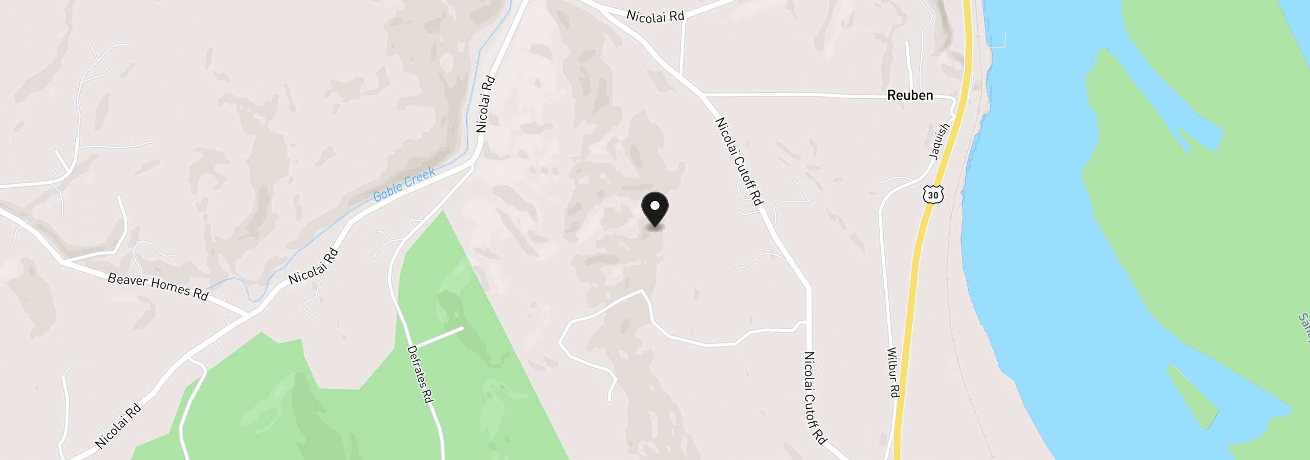 Map showing the location of Nicolai Cutoff, Rainier, OR 97048