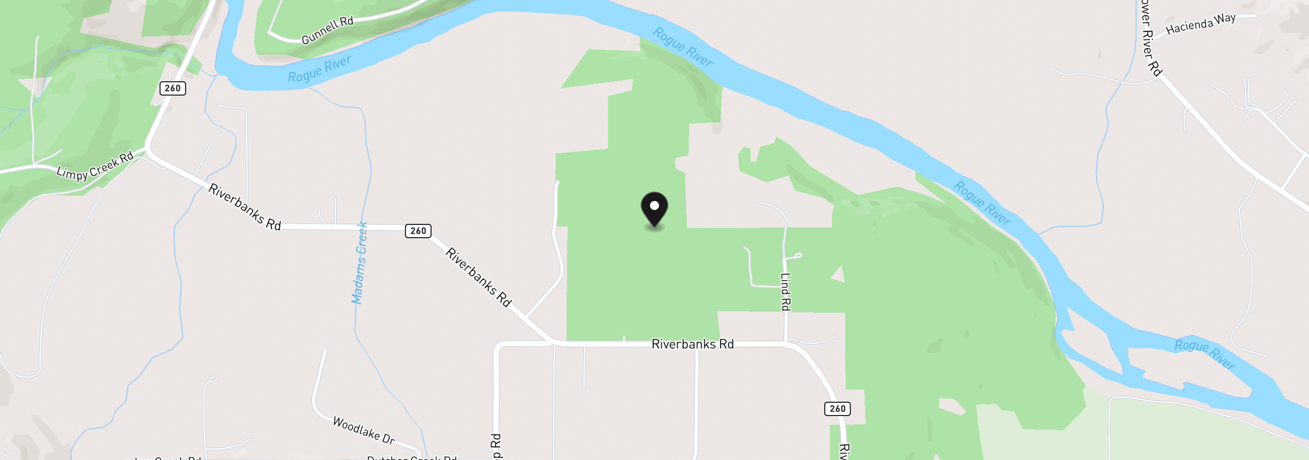 Map showing the location of 3217 Riverbanks Rd, Grants Pass, OR 97527
