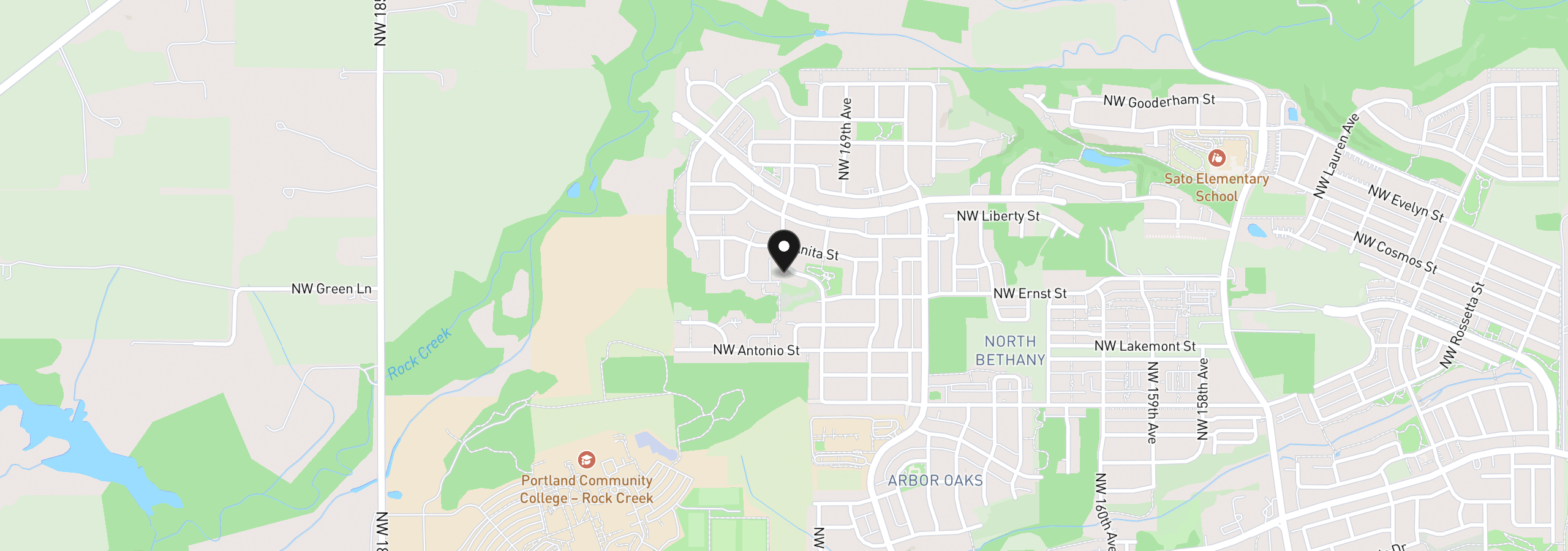 Map showing the location of 7379 NW 170th Ave, Portland, OR 97229