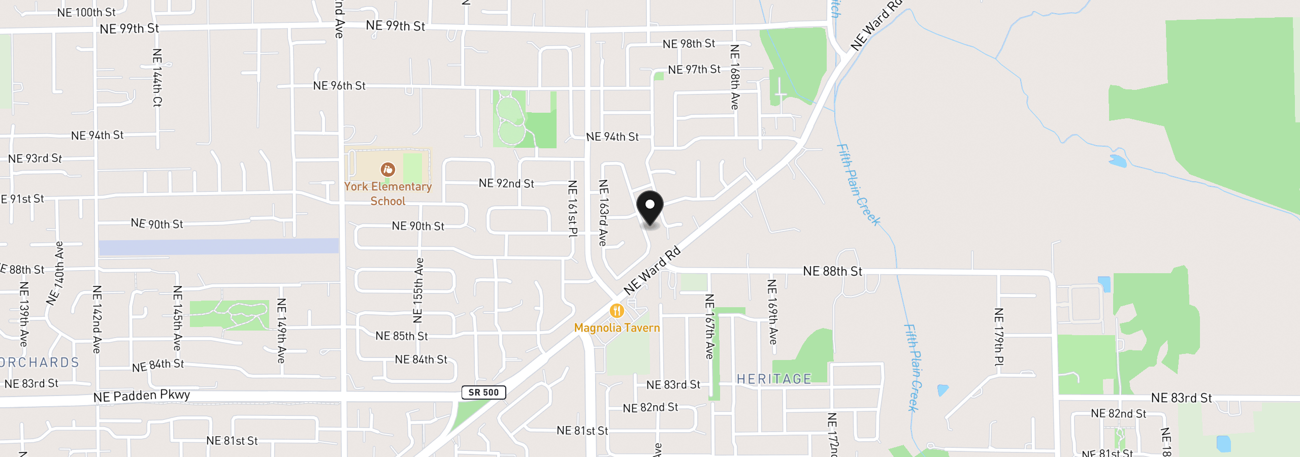 Map showing the location of 8913 NE 164th Ave, Vancouver, Wa 98682