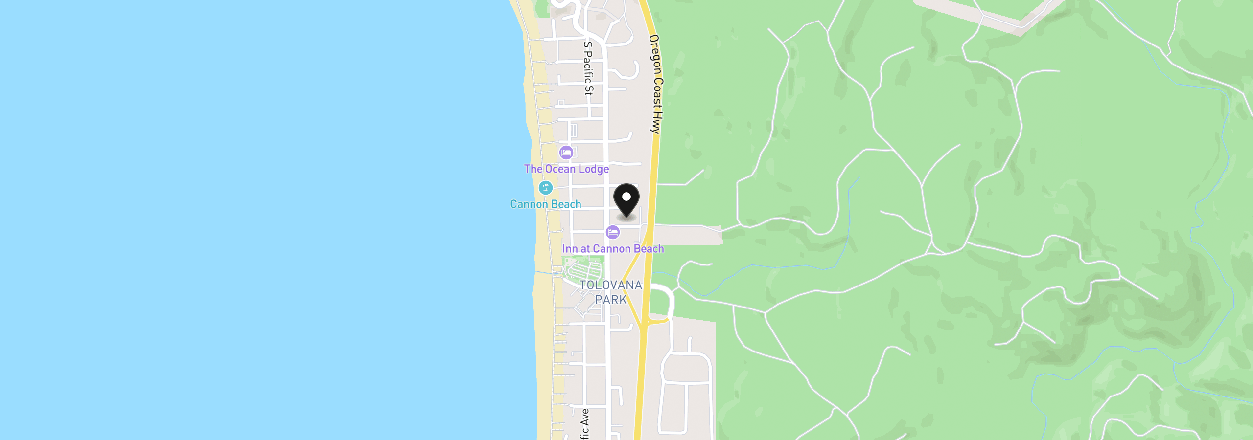 Map showing the location of 132 E Surfcrest C1-D, Cannon Beach, OR 97110