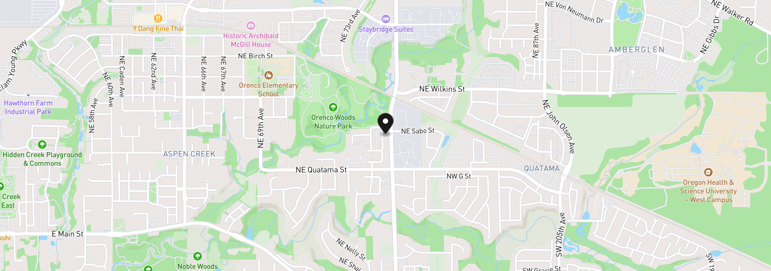 Map showing the location of 526 NE 77th Ave, Hillsboro, OR 97124