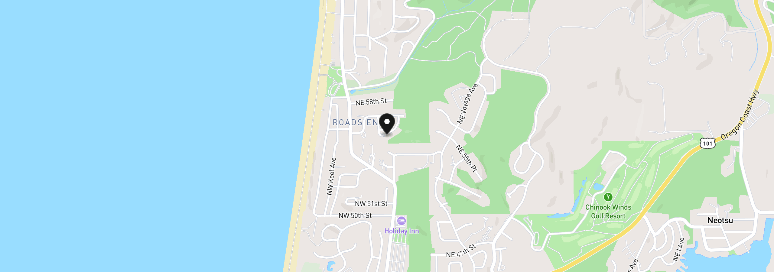 Map showing the location of 2022 Mulberry, Lincoln City, OR 97367