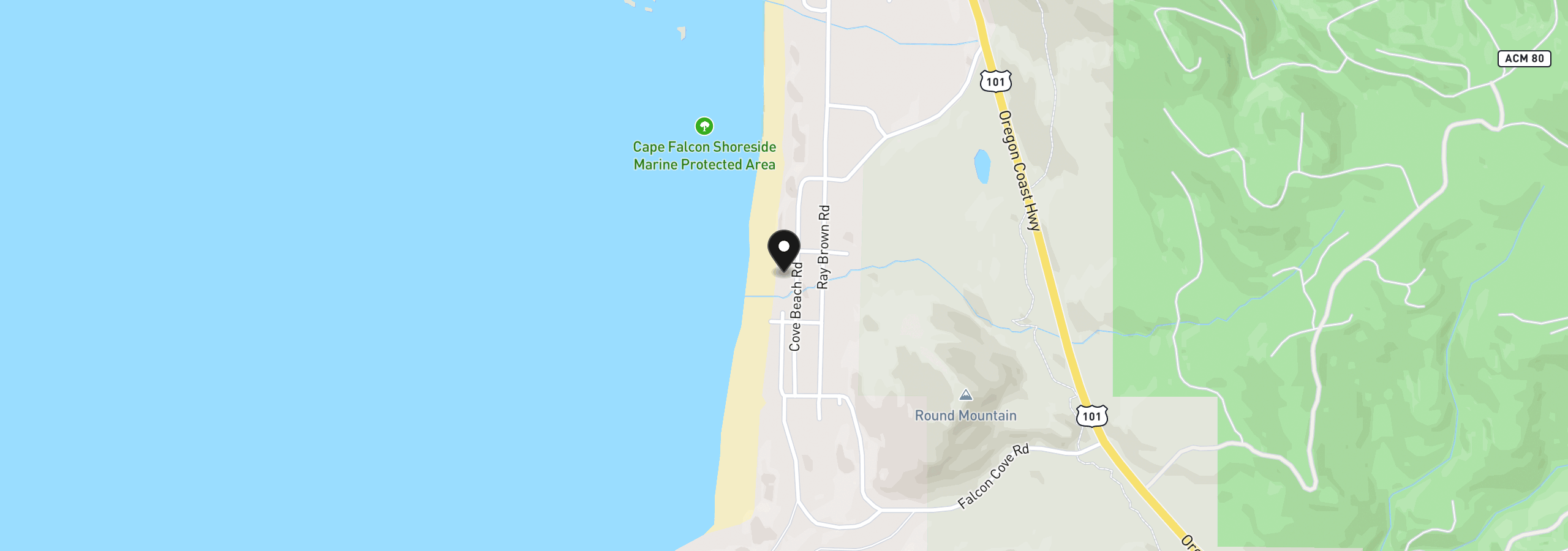 Map showing the location of 79058 Cove Beach Rd, Arch Cape, OR 97102