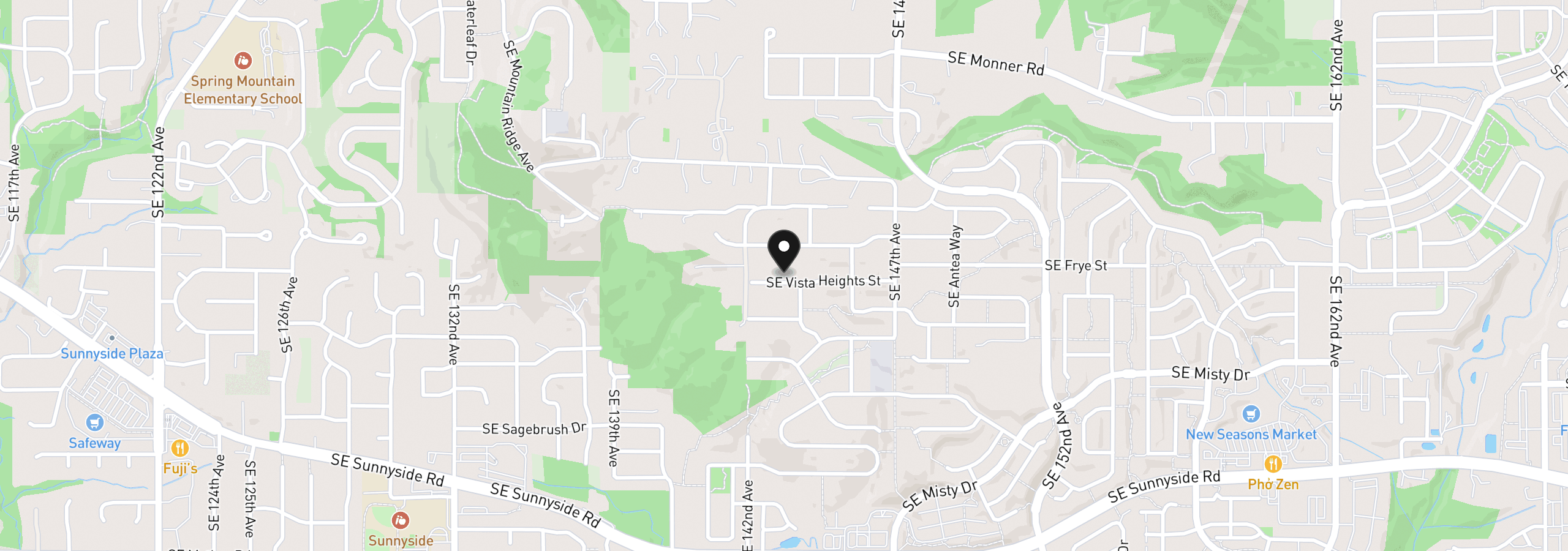 Map showing the location of 14317 SE Vista Heights St, Happy Valley, OR 97086