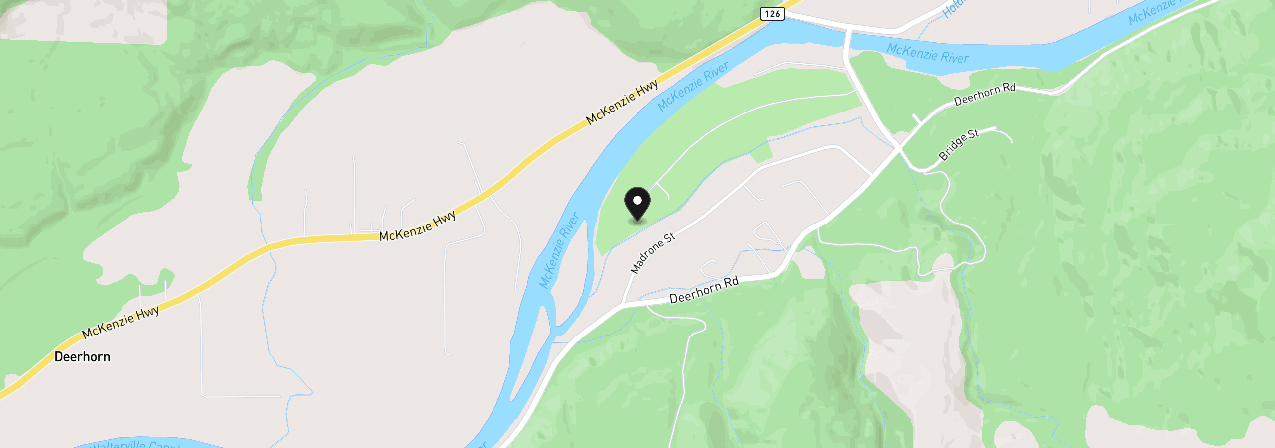 Map showing the location of 41620 Omlid Dr, Springfield, OR 97478