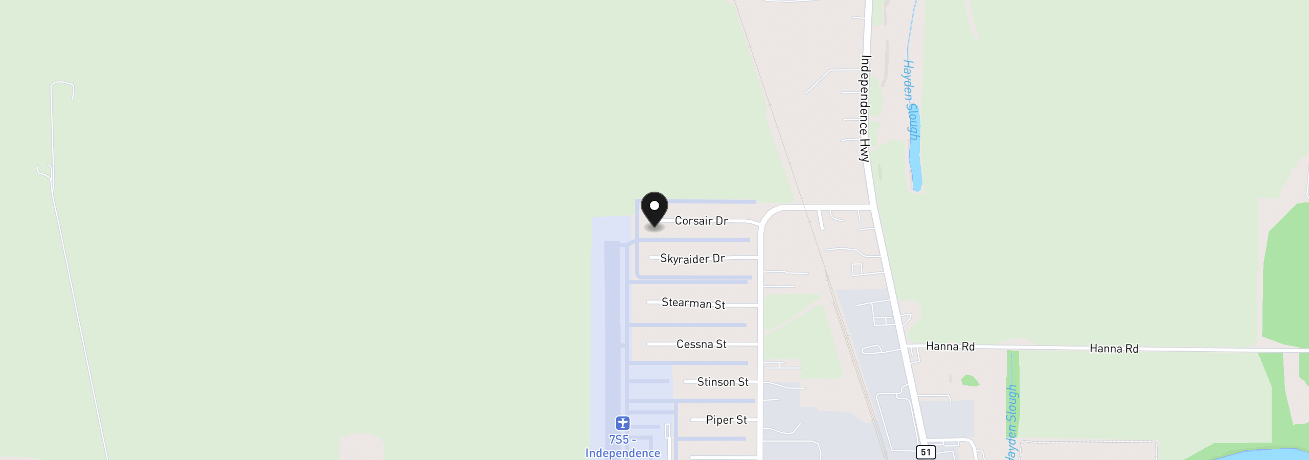 Map showing the location of 867 Corsair Dr, Independence, OR 97351