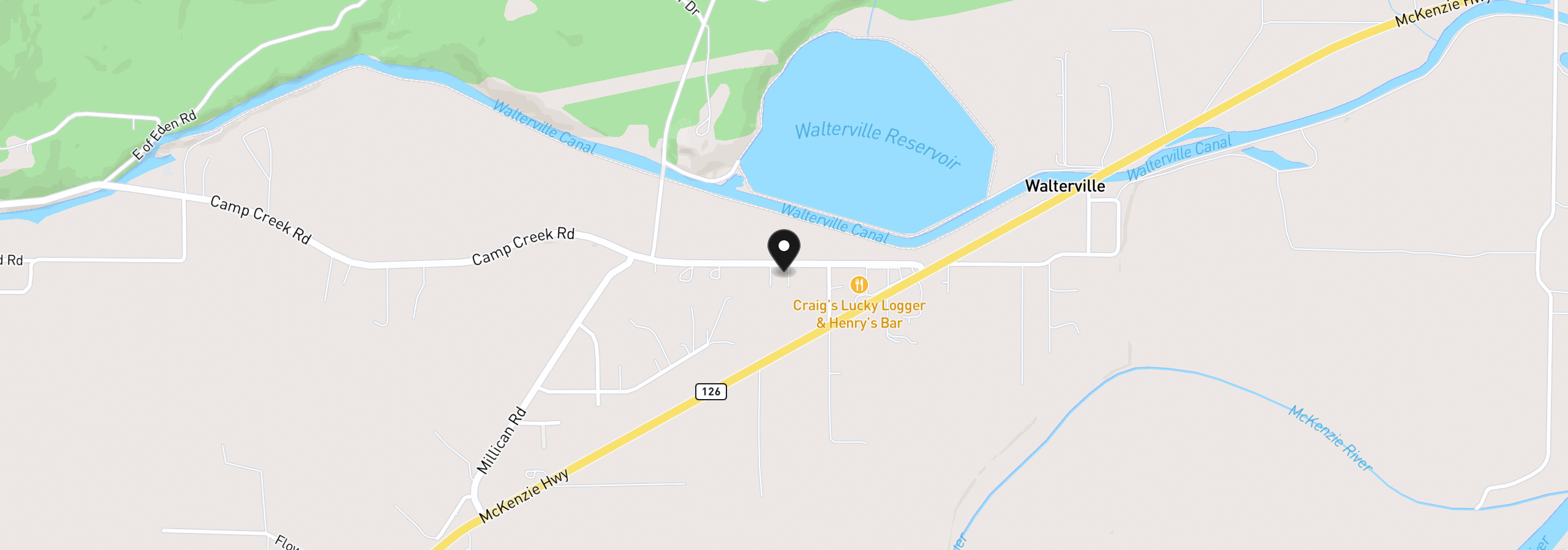 Map showing the location of 39202 Camp Creek Rd 10, Springfield, OR 97478