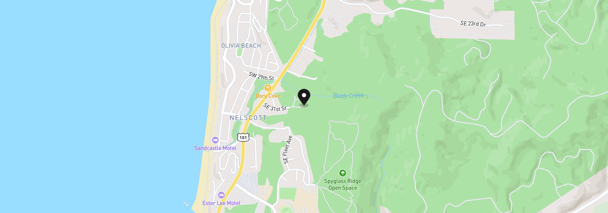 Map showing the location of Unnamed Rd, Lincoln City, OR 97367