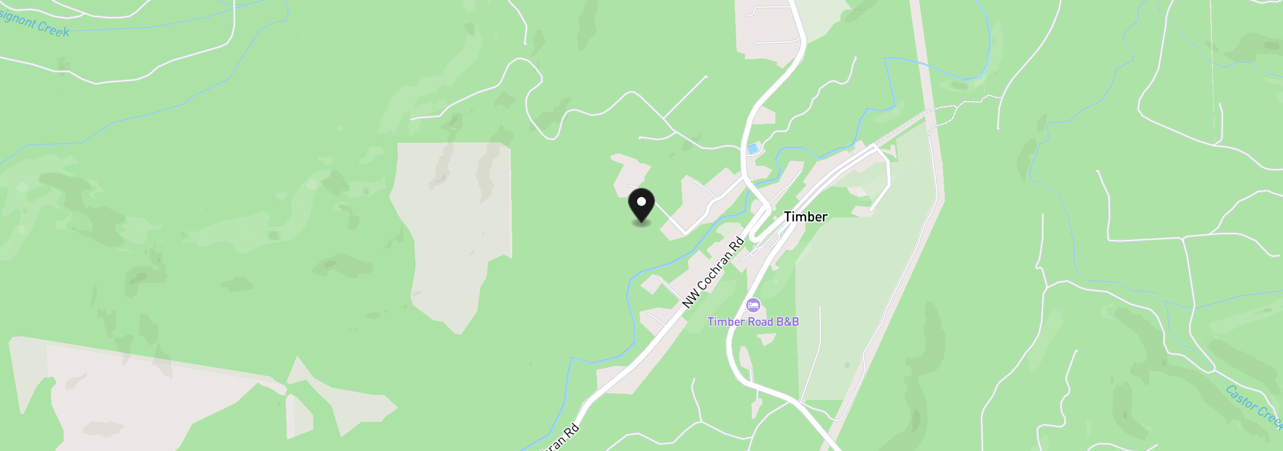 Map showing the location of NW Wilcox Dr, Timber, OR 97144