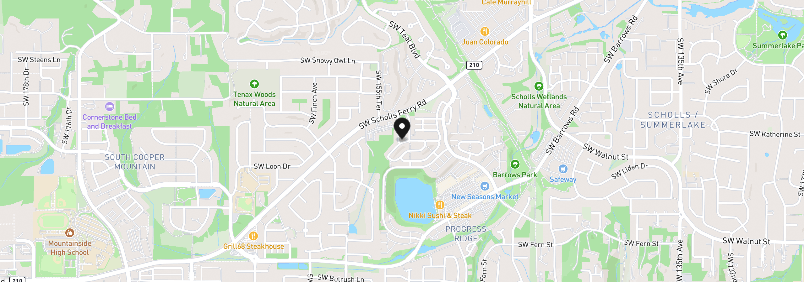 Map showing the location of 15480 SW Sparrow Loop 102, Beaverton, OR 97007