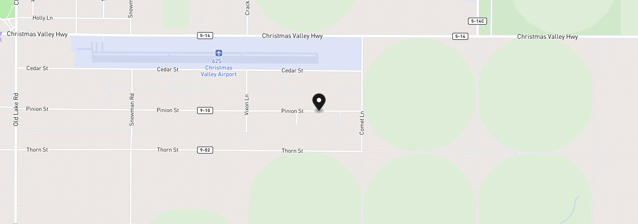 Map showing the location of Pinion Lane, Christmas Valley, OR 97641