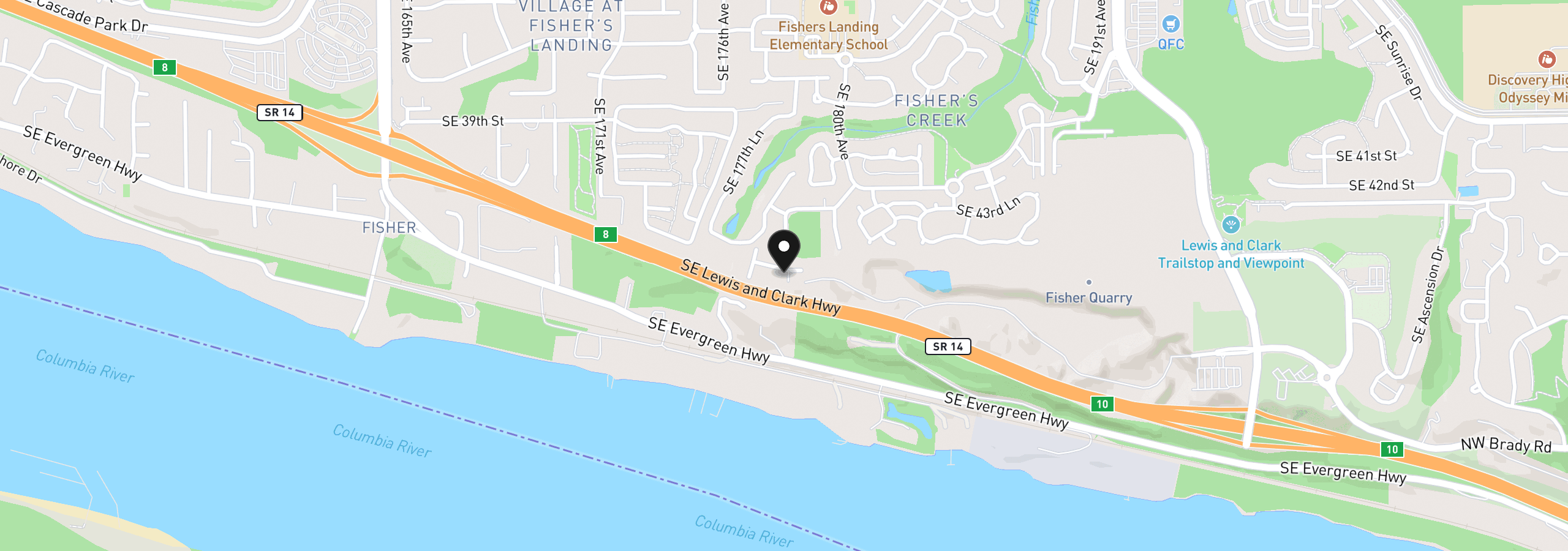 Map showing the location of 17741 SE Quarry Dr, Vancouver, Wa 98683