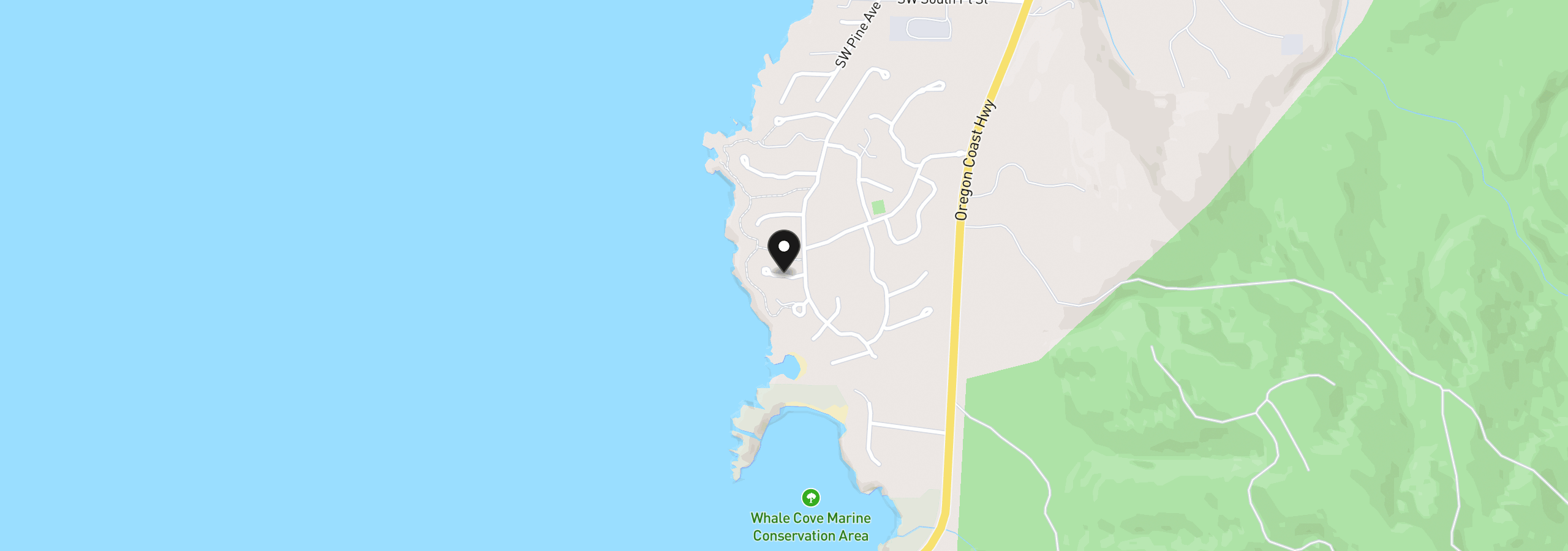 Map showing the location of SW Breakers Scarp 89, Depoe Bay, OR 97341