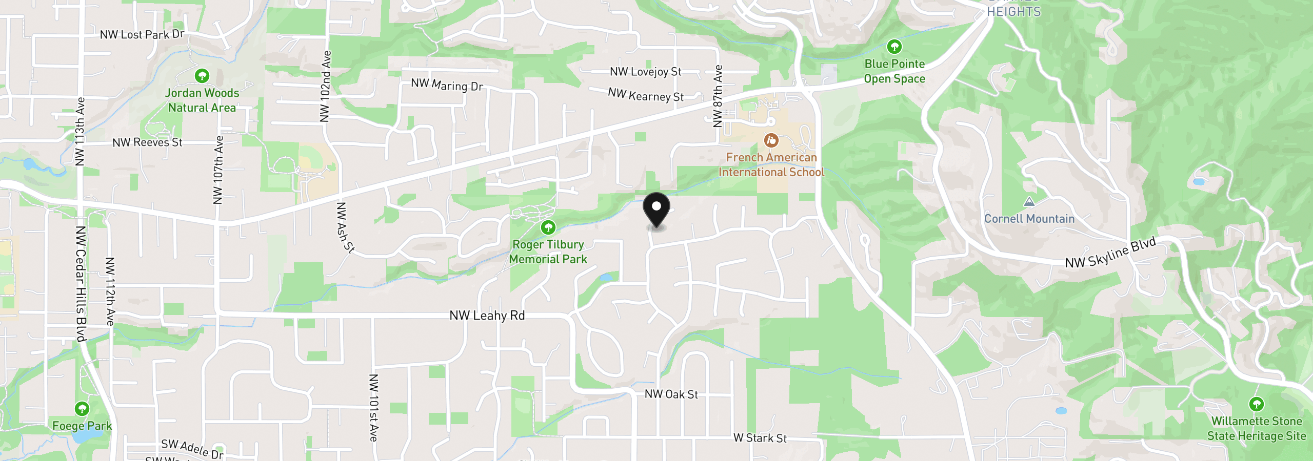 Map showing the location of 780 NW Torrey View Ln, Portland, OR 97229