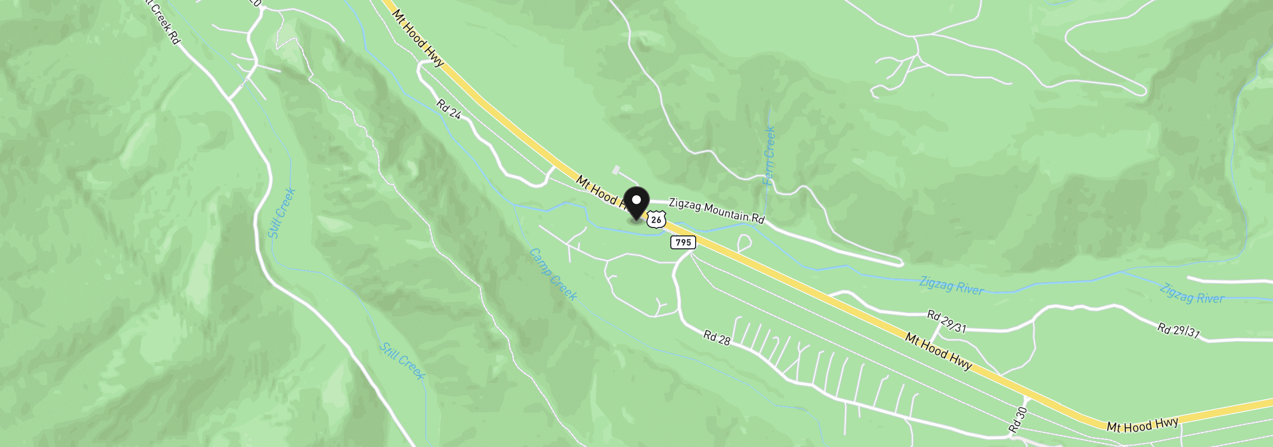 Map showing the location of 75125 Mt Hood Hwy, Rhododendron, OR 97049