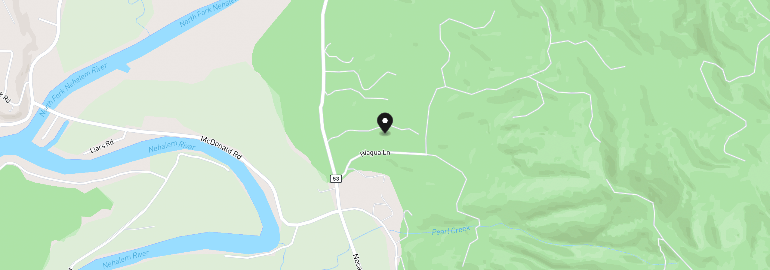 Map showing the location of 38265 Hiagua Ln, Nehalem, OR 97131