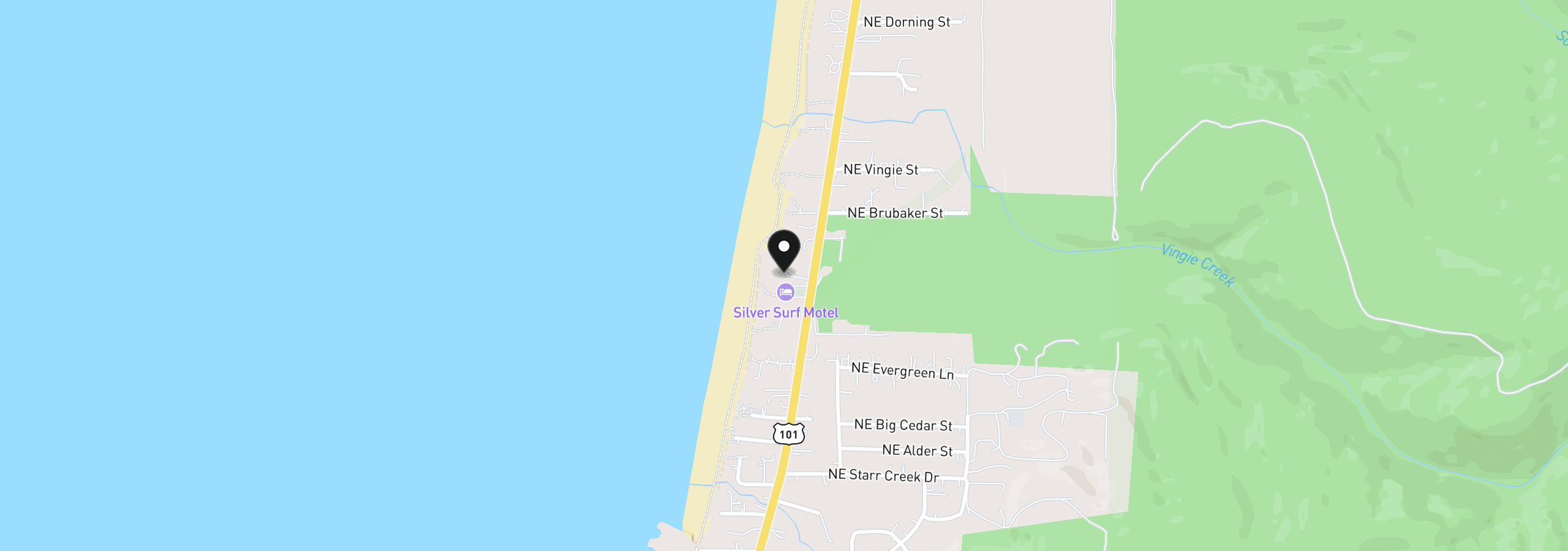 Map showing the location of 3775 Highway 101 N, Yachats, OR 97498