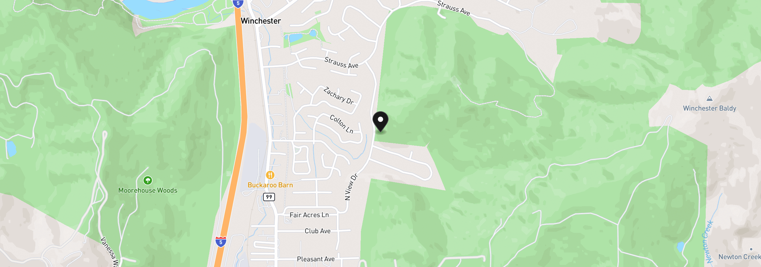 Map showing the location of 611 North View Dr, Winchester, OR 97495