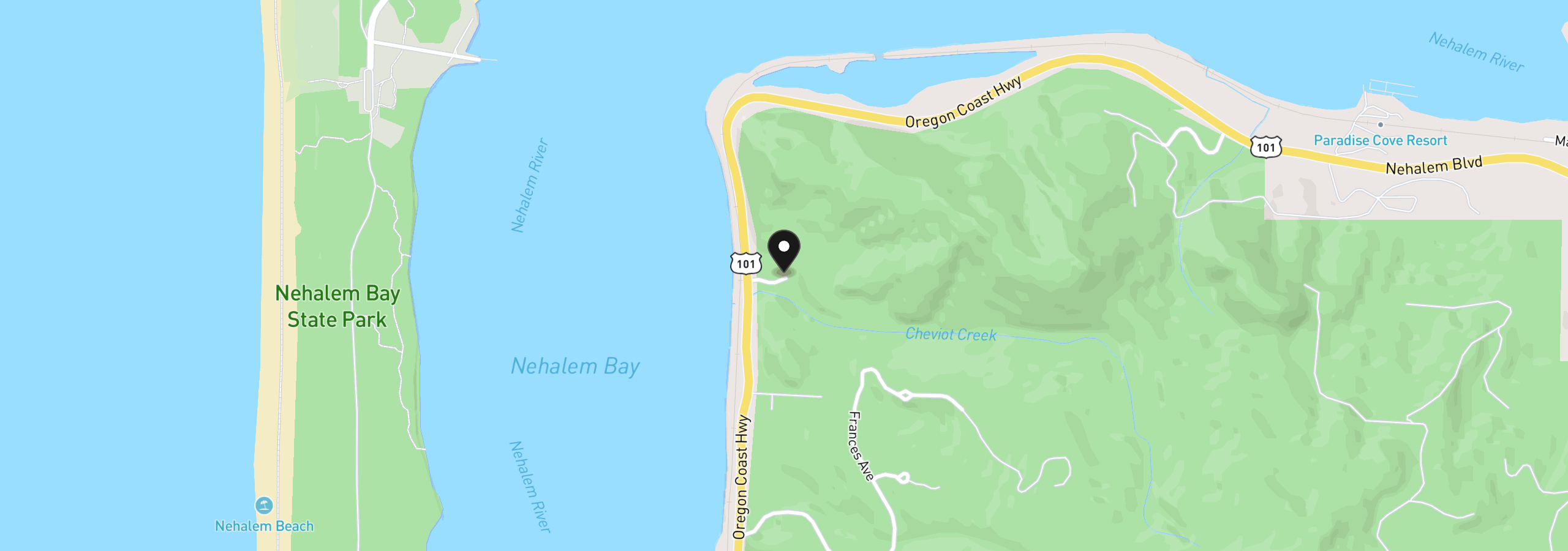 Map showing the location of 31205 N Hwy 101, Rockaway Beach, OR 97136
