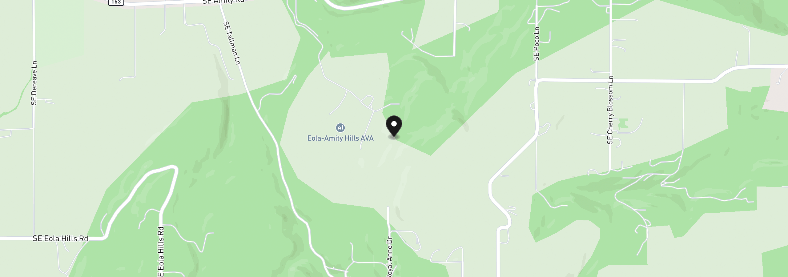 Map showing the location of 7820 SE Amity Rd, Amity, OR 97101