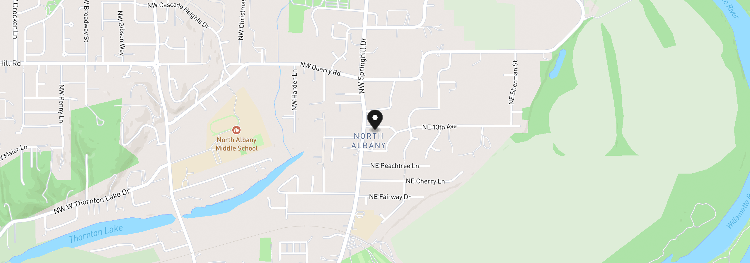 Map showing the location of 116 NE 13th Ave, Albany, OR 97321