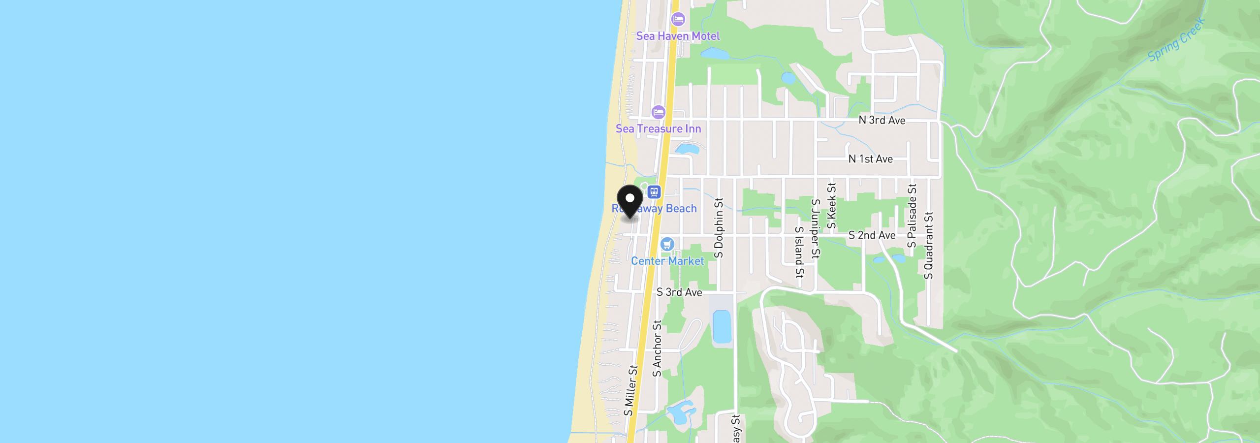 Map showing the location of 137 S Pacific St 15, Rockaway Beach, OR 97136
