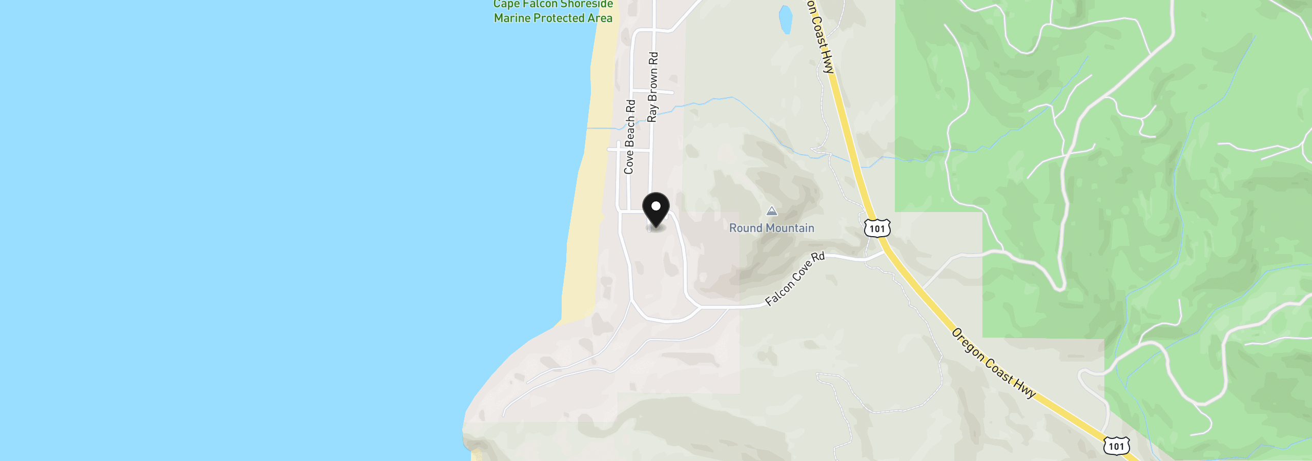 Map showing the location of 44915 2nd Ave, Arch Cape, OR 97102