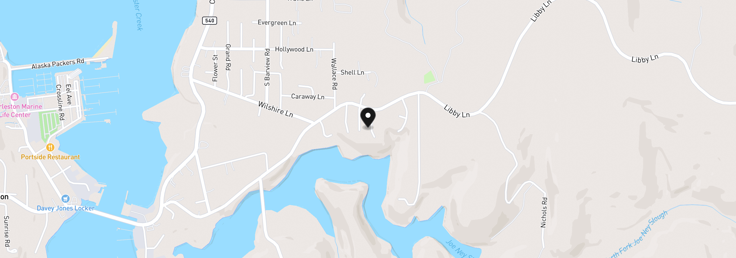 Map showing the location of 63410 Nathan Dr, Coos Bay, OR 97420